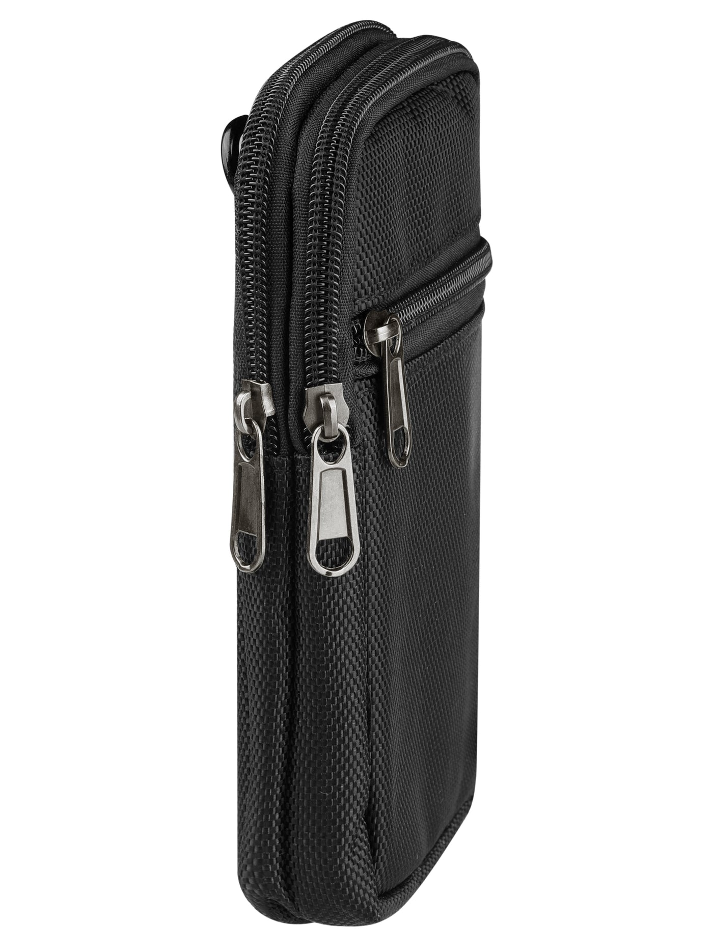 Bublédon Man Zippered Coin Phone Cards Holder Waist Belt Pack Bag Wallet Black