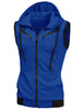 Kangaroo Pocket Zip Up Drawstring Hooded Vest