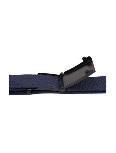 Unisex Canvas No Holes Slide Buckle Adjustable Waist Belt