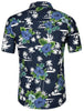 Lapel Floral Print Cotton Hawaiian Beach Botton Shirt
