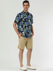 Lapel Floral Print Cotton Hawaiian Beach Botton Shirt