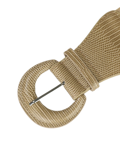 Women's Stretchy Wide Waist Faux Leather Elastic Hook Buckle Belts