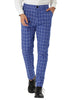 Checked Printed Flat Front Plaid Business Pants