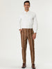 Casual Striped Flat Front Contrast Color Suit Trousers