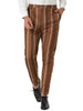 Casual Striped Flat Front Contrast Color Suit Trousers