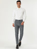 Casual Skinny Plaid Flat Front Business Dress Pants