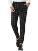 Casual Skinny Plaid Flat Front Business Dress Pants