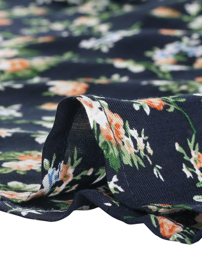 Rayon V Neck Short Sleeve Floral Print Curve Dress