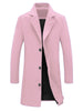 Gifts for Men Notched Lapel Single Breasted Long Trench Winter Coat