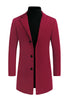 Gifts for Men Notched Lapel Single Breasted Long Trench Winter Coat