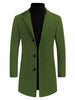Gifts for Men Notched Lapel Single Breasted Long Trench Winter Coat