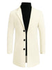 Gifts for Men Notched Lapel Single Breasted Long Trench Winter Coat