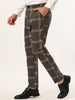 Casual Flat Front Checked Printed Business Trousers