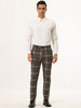 Casual Flat Front Checked Printed Business Trousers