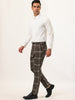 Casual Flat Front Checked Printed Business Trousers