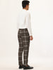 Casual Flat Front Checked Printed Business Trousers