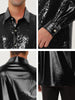 Shiny Long Sleeve Button Down Disco Party Shirts