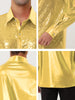 Shiny Long Sleeve Button Down Disco Party Shirts