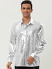 Shiny Long Sleeve Button Down Disco Party Shirts