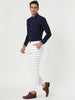 Casual Skinny Plaid Flat Front Business Dress Pants