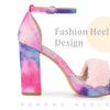 Perphy Tie Dye Platform Fur Chunky Heels Sandals