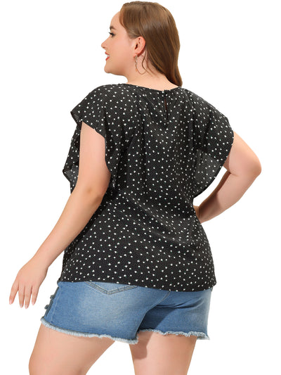 Women's Plus Size Chiffon Polka Dot Tank Top