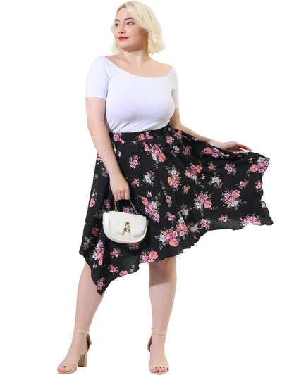 Bublédon Relax Fit Woven Floral Elastic Waist Skirt