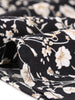 Rayon H Line Floral Tie Neck Short Sleeve Blouse