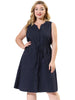 Relax Fit Woven V Neck Sleeveless Bust Dart Dress