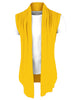 Casual Open Front Irregular Hem Plain Cardigan Vest
