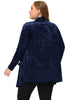 Velvet H Line Collarless Long Sleeve Cardigan