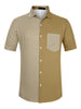 Casual Summer Button Cotton Patchwork Print Shirt