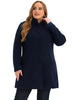 Plus Size Single Breasted Winter Pea Trench Coat Detachable Hooded Overcoat