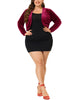 Plus Size Cropped Velvet Bolero Elegant Shrug Top