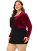 Plus Size Cropped Velvet Bolero Elegant Shrug Top