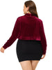 Plus Size Cropped Velvet Bolero Elegant Shrug Top