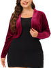 Plus Size Cropped Velvet Bolero Elegant Shrug Top