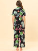 Straight Line Satin Piping Palazzo Pants
