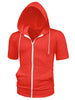 Lightweight Solid Color Zip Up Short Sleeve Hoodies