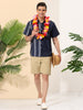 Casual Summer Button Cotton Patchwork Print Shirt