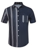 Casual Summer Button Cotton Patchwork Print Shirt