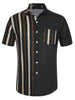 Casual Summer Button Cotton Patchwork Print Shirt