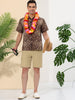 Hawaiian Floral Print Short Sleeve Button Beach Shirt