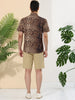 Hawaiian Floral Print Short Sleeve Button Beach Shirt