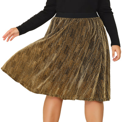 Women's Plus Size Skirt Metallic Party Disco Sparkle Sequin Skirts