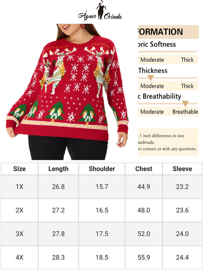Women's Plus Size Sweater Casual Knit Pullover Long Sleeve Sweaters