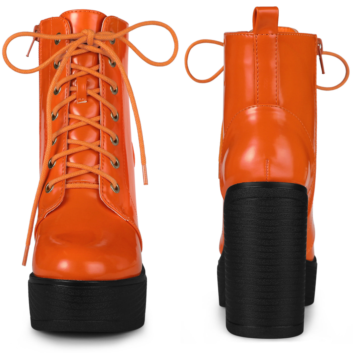 Bublédon Women's Platform Lace Up Chunky Heel Western Combat Boots