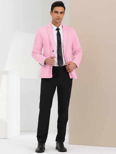 Casual Lightweight Notched Lapel One Button Blazer