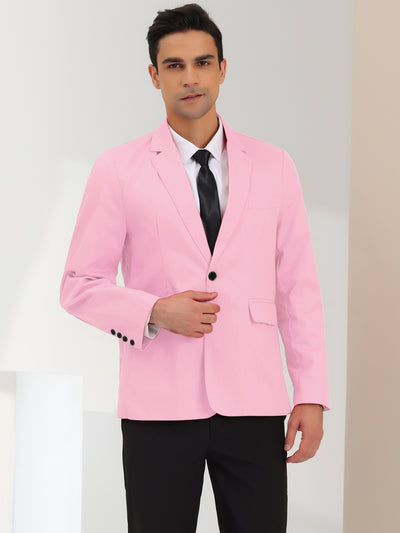 Casual Lightweight Notched Lapel One Button Blazer