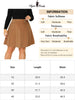 A Line Woven Elastic Waist Button Decor Skirt